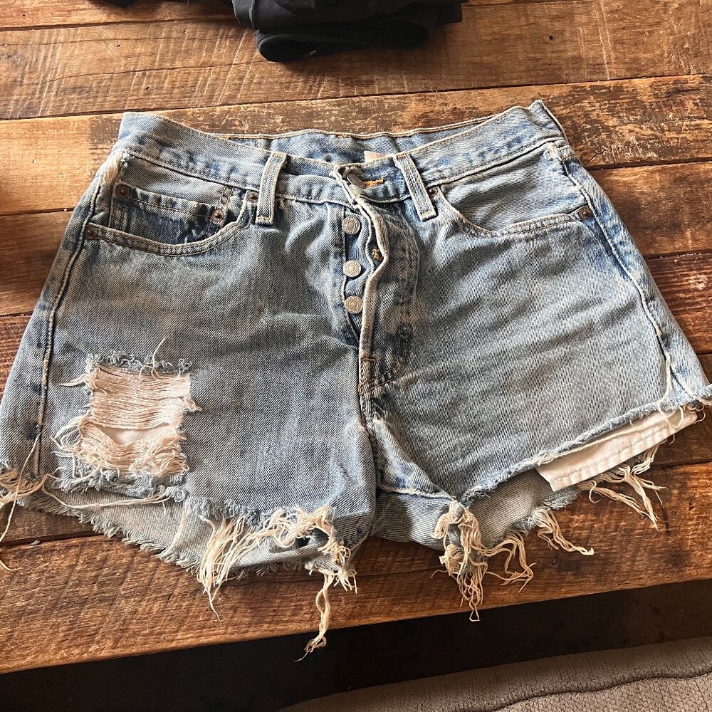 Vintage 501 Levi's Cut-Off Distressed Jean Shorts